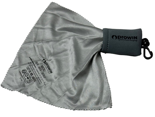 proWIN KRISTALL MINI Pocket grau, Brillenputztuch, 18 cm x 18 cm